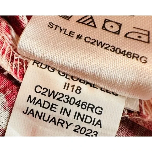 CASA CABANA Women's M Cotton NWT Penelope Red Licorice Short Sleeve Tasseled Top - Picture 10 of 12